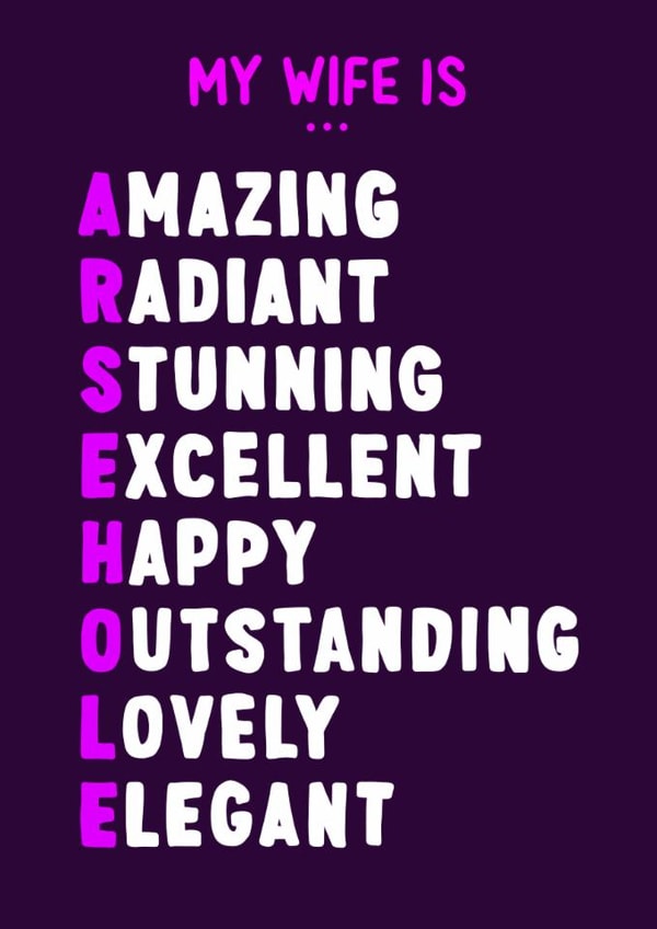 Funny Wife Anniversary Card - Swearing Funny Card created by ZB CREATIVE