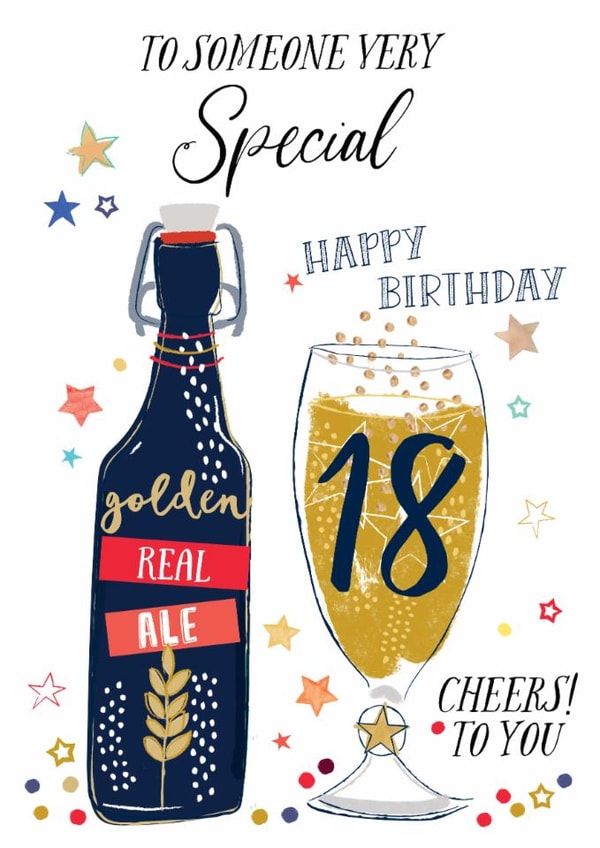 Traditional 18th Birthday - For Him - Beer created by Katie Phythian Design