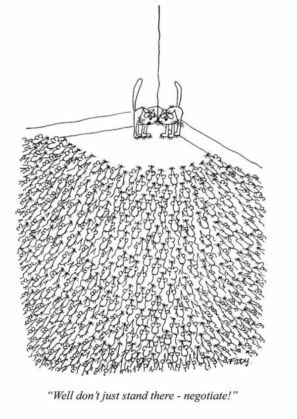 Funny Birthday Card - Cats - Don’t Just Stand There - Negotiate! created by Punch Limited