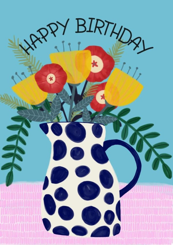This vibrant card is suitable for many recipients especially mum, sister or gran created by Sharonflemingart