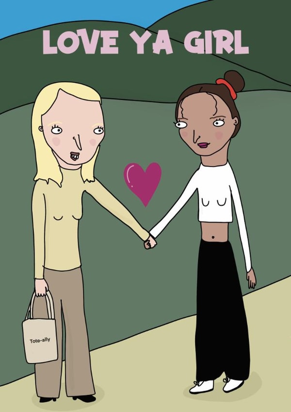 Fun Valentine's Day Card - Galentine's Day - Love Ya Girl created by Blessherlittleartoons by Amy