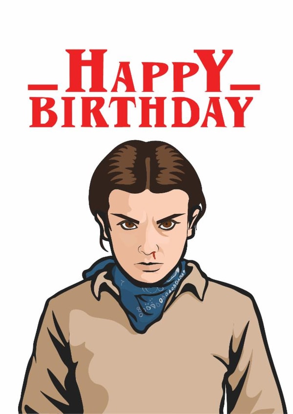 Stranger Things Season 5 Birthday Card (White Background) created by Ayliesh Chaplin