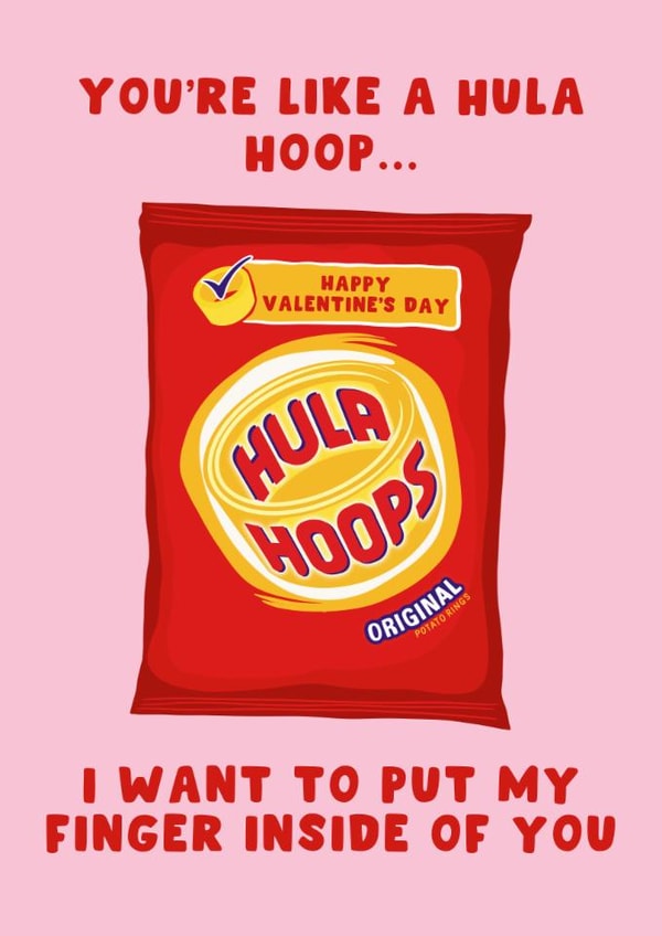 Cheeky Valentine’s Day Card - You’re Like a Hula Hoop - For Her created by Pink Peach Cards