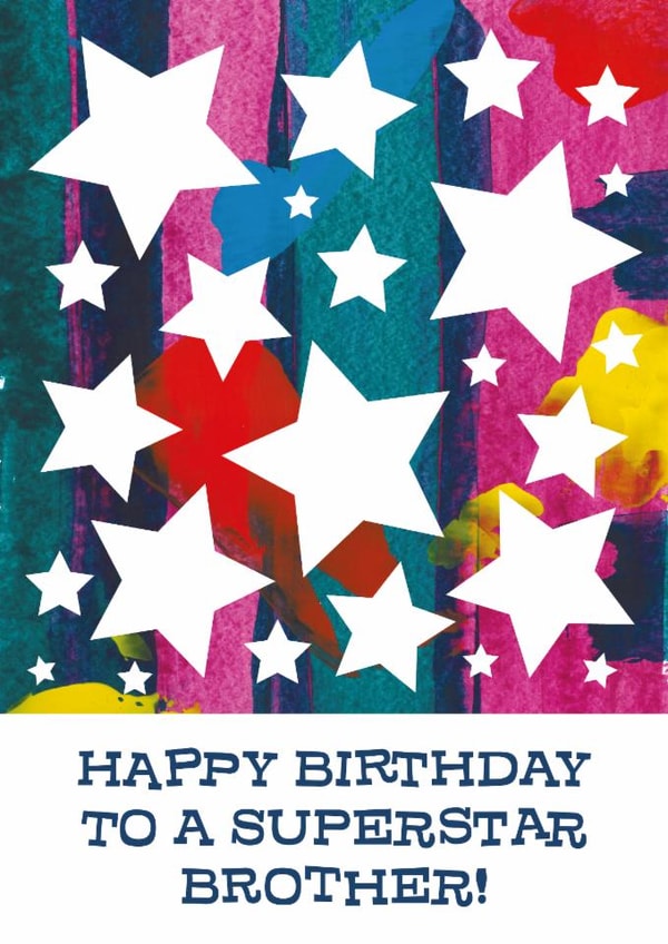Classic Birthday Card - For Brother - Stars created by size3art