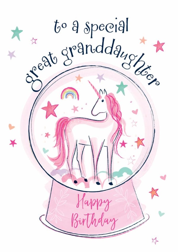 Cute Birthday Card - For Great Granddaughter - Unicorn created by Katie Phythian Design