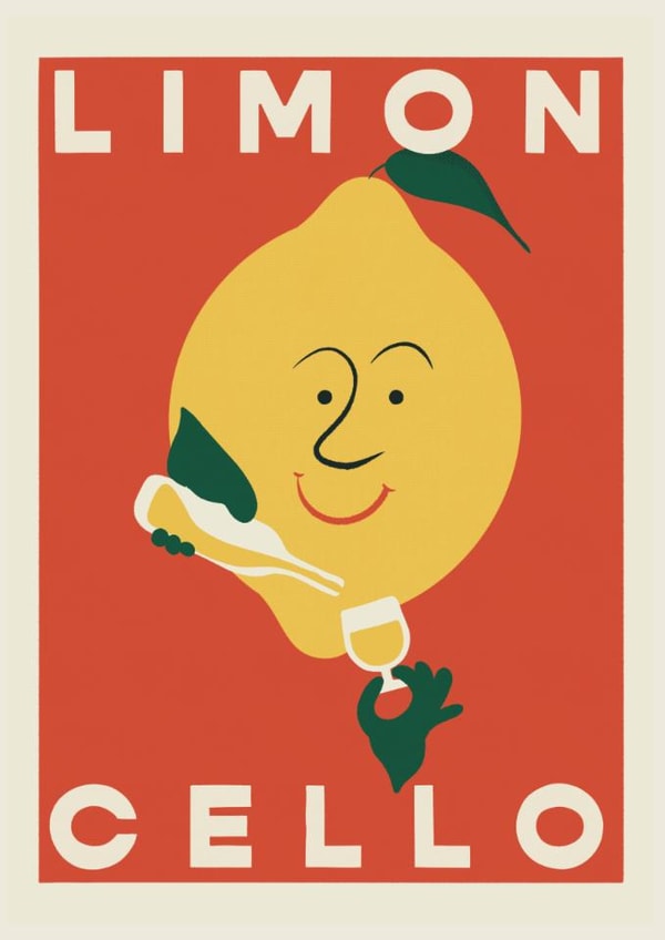 Arty Birthday Card - Limoncello - Lemon created by Little Egret Design