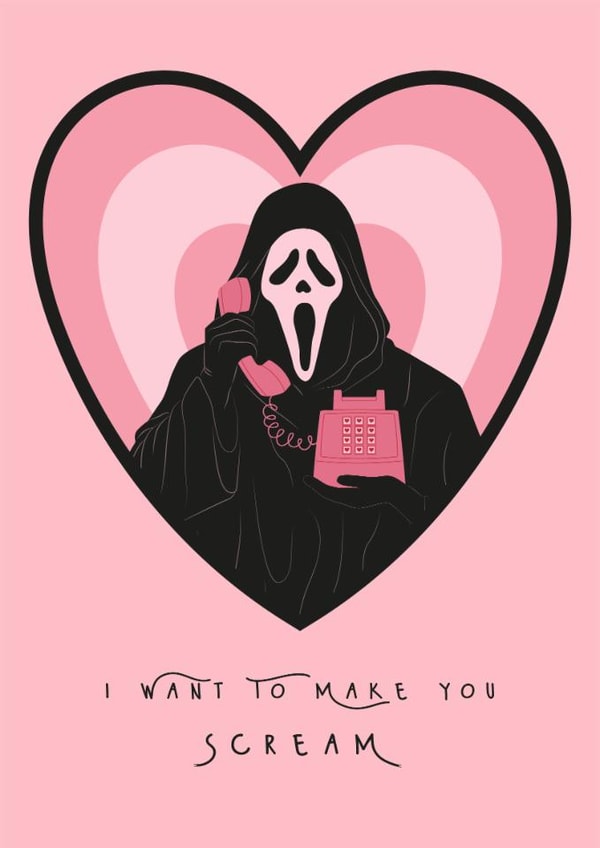 Naughty Valentine's Day/Anniversary Card - Scream - I Want To Make You Scream created by Sad Girl Illustration