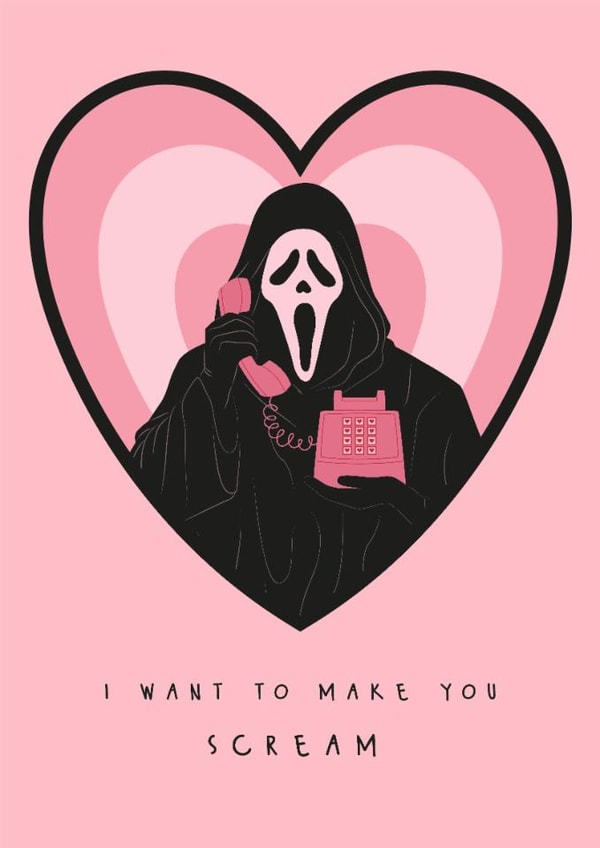 Naughty Valentine's Day/Anniversary Card - Scream - I Want To Make You Scream created by Sad Girl Illustration