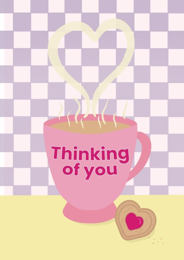 Sympathy Card - Thinking Of You - Tea And Biscuits - Playful Pastels Range created by @Cupsie's Creations