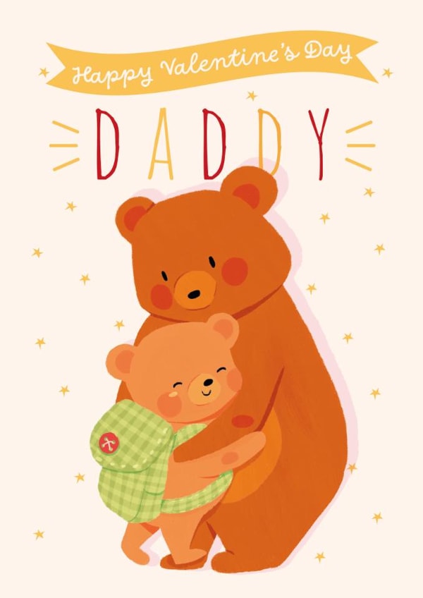 Cute Valentine's Day Card - For Dad  - From the Kids created by Kitty Strand