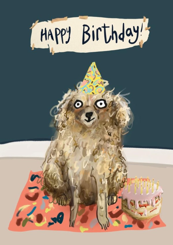 Cute Birthday Card - Scruffy Dog created by Harriet Lowther