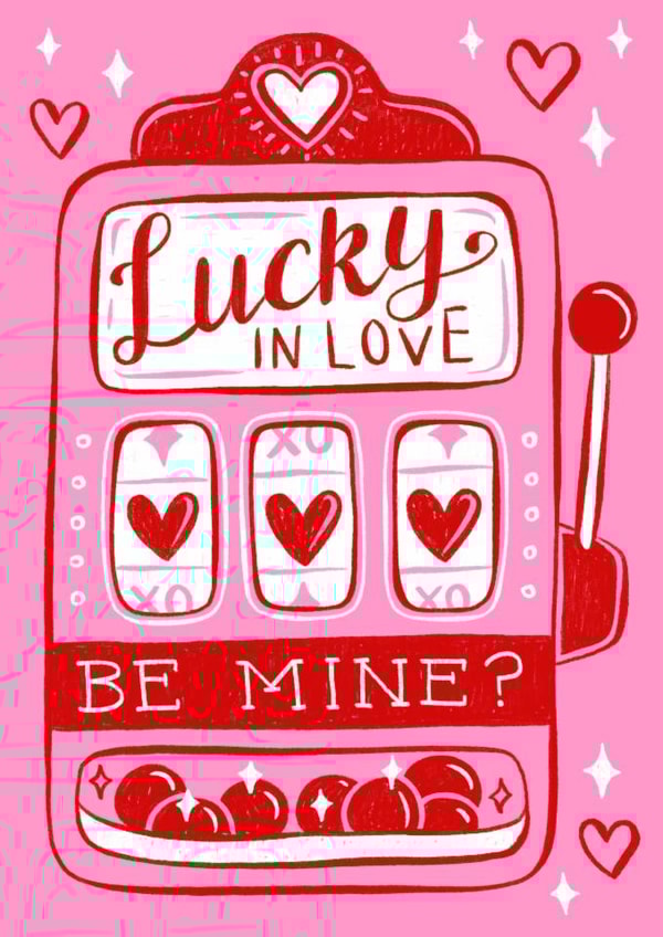 Classic Valentine's Day Card - Lucky In Love created by Alice Griffiths Illustration