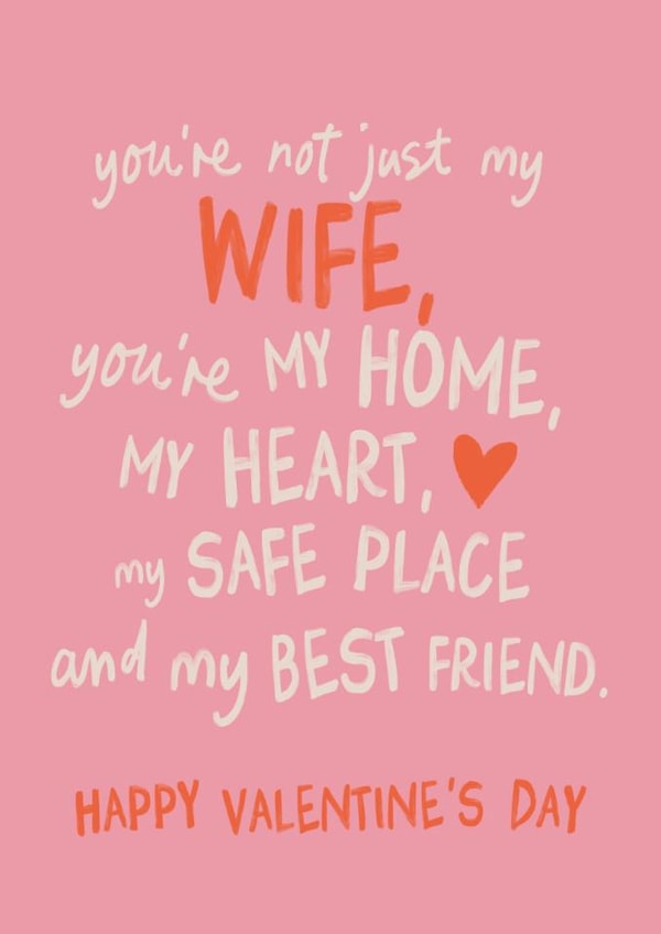 Heartfelt Valentine's Day Card - For Wife - Safe Place created by Sweetlove Press