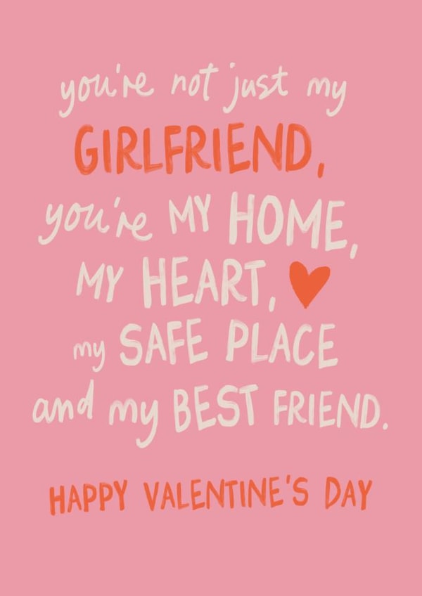 Heartfelt Valentine's Day Card - For Girlfriend - Safe Place created by Sweetlove Press