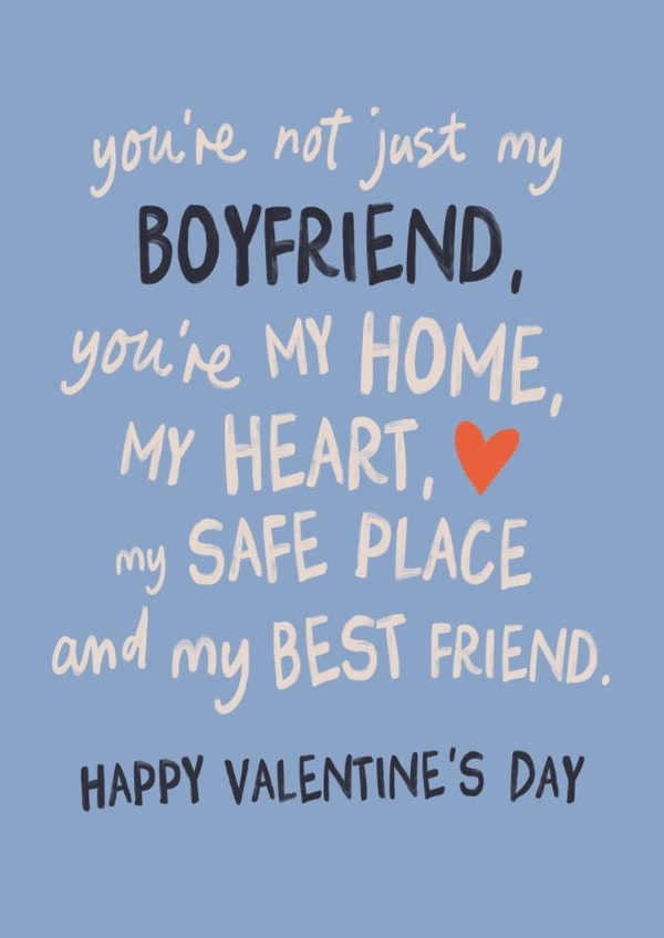 Heartfelt Valentine's Day Card - For Boyfriend - Safe Place created by Sweetlove Press