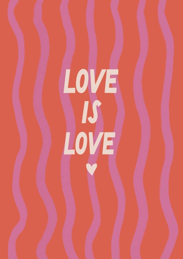 Classic Valentine's Day Card - LGBTQ+ - Love Is Love created by Sweetlove Press