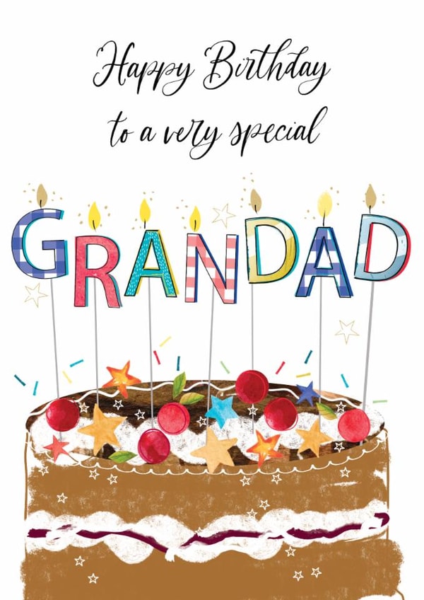 Traditional Birthday Card - For Grandad - Birthday Cake created by Katie Phythian Design