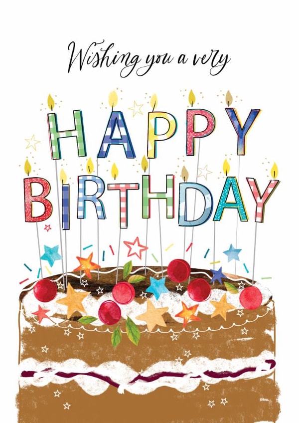 Traditional Birthday Card - For Him - Cake created by Katie Phythian Design