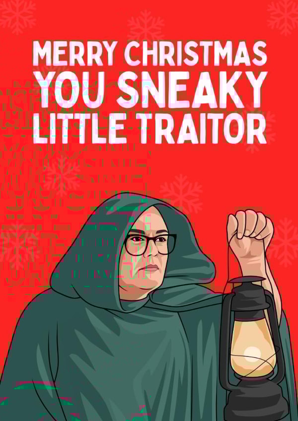 Funny Christmas Card - Alan Carr - The Celebrity Traitors created by Sundiva Designs