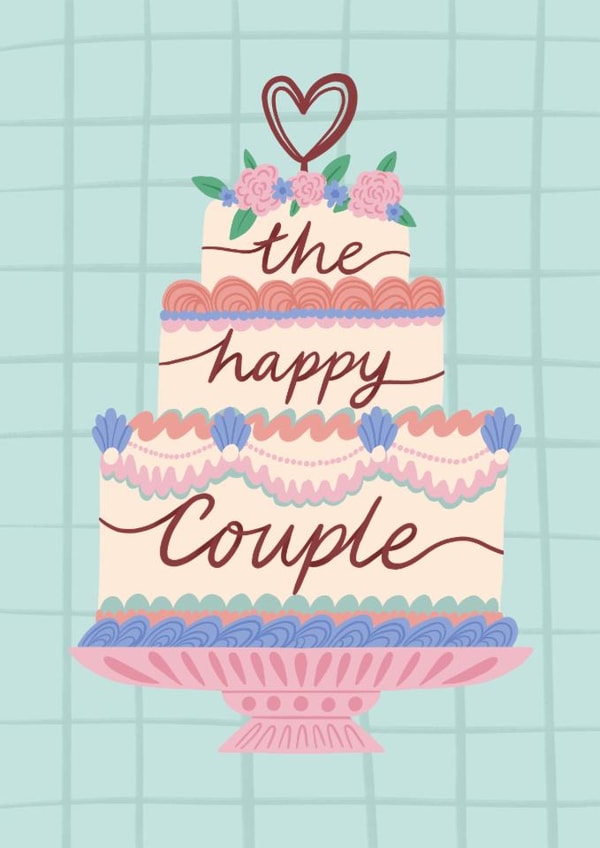 Pretty Wedding Card - Tiered Cake - The Happy Couple created by Jessie Maeve Studio