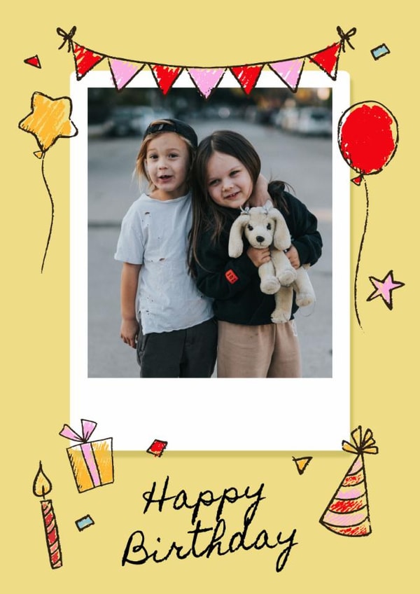 Classic Birthday Card - Polaroid Photo created by Zove Ahh