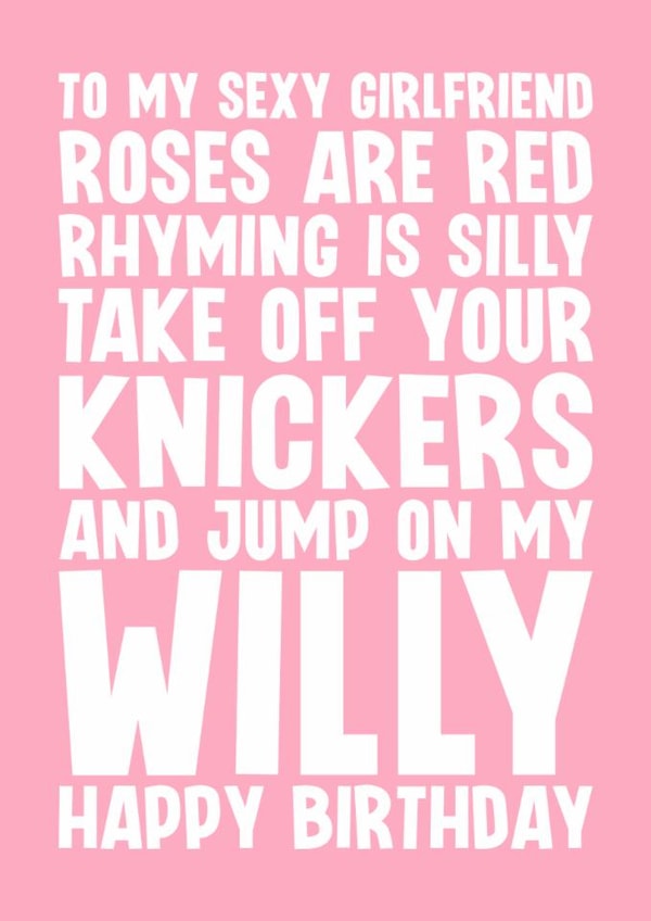 Naughty Birthday Card - For Girlfriend - Knickers created by Blind Faith