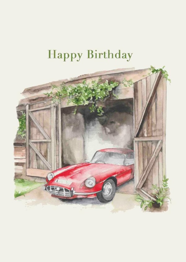 Classic Birthday Card - Red Jaguar created by Crumble and Core