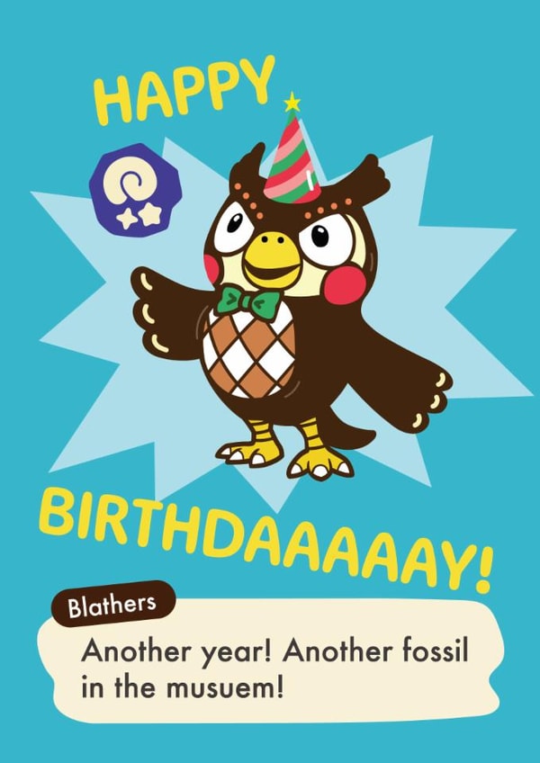 Funny Animal Crossing Birthday Card created by Crystal 