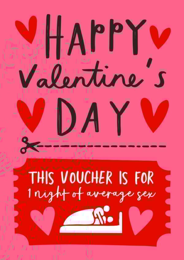 Funny Valentine's Day Card - Average Sex Voucher created by AbiGoLucky