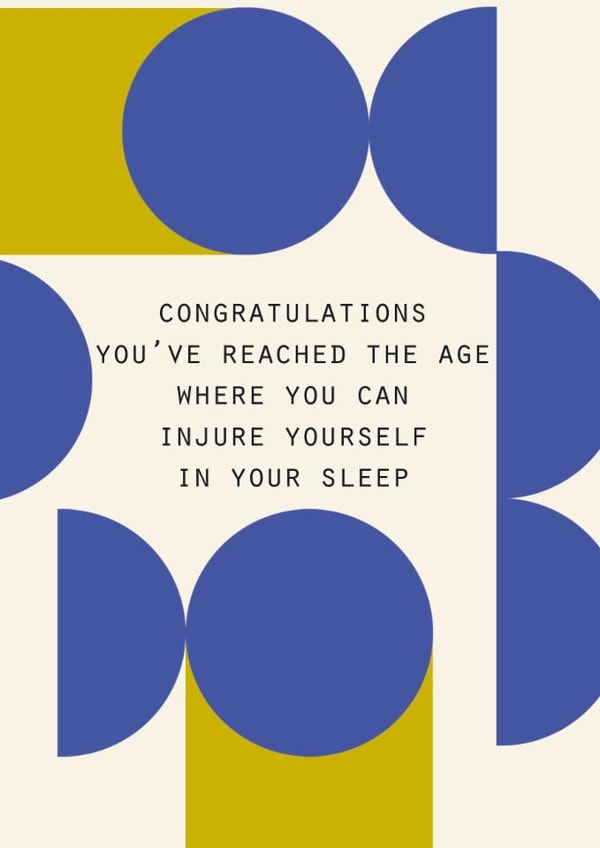 Funny Birthday Card – Sleep Injury created by Lola Design