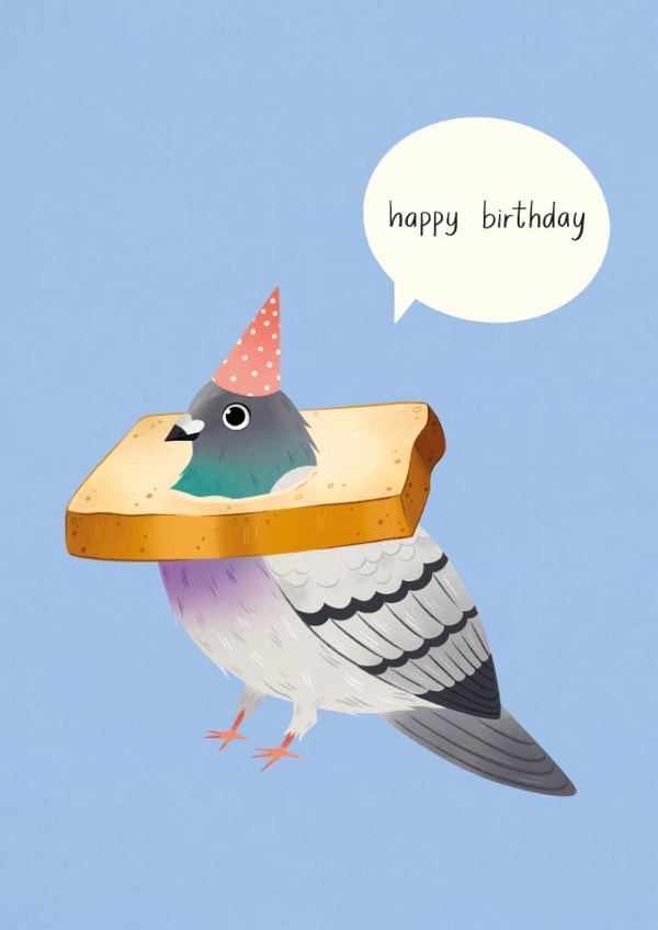 Funny Birthday Card – Silly Pigeon – Happy Birthday created by Aida Khatmullina