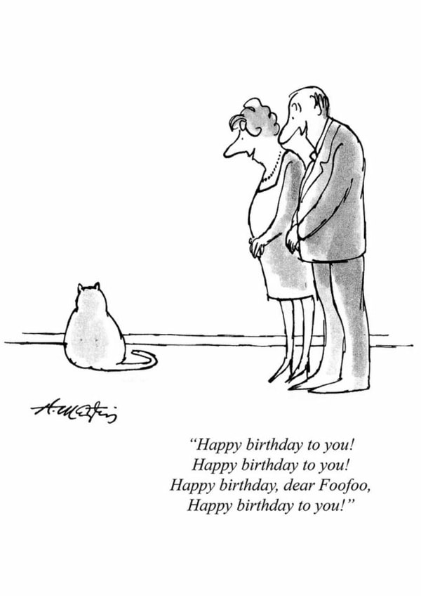 Funny Birthday Card - Singing To The Cat created by Punch Limited