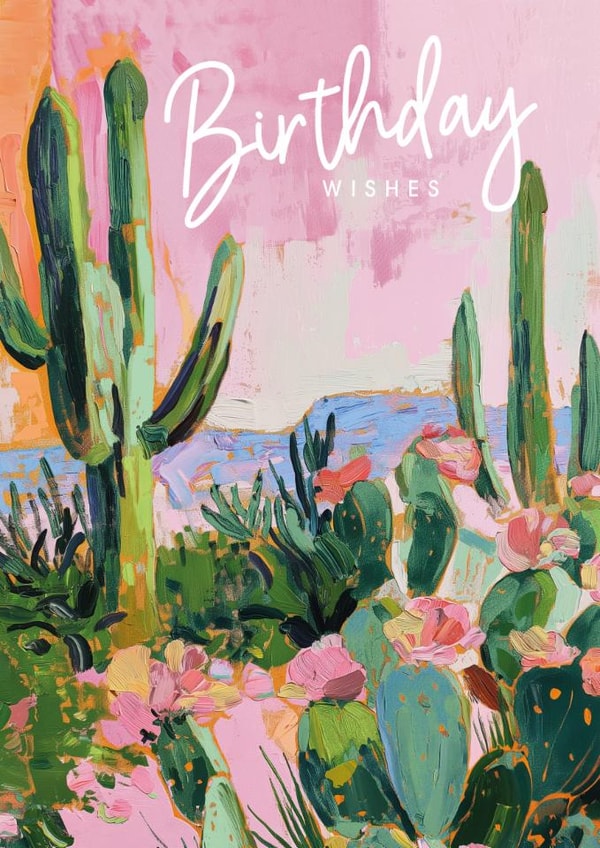 Arty Birthday Card – Cactus Landscape created by Lola Design