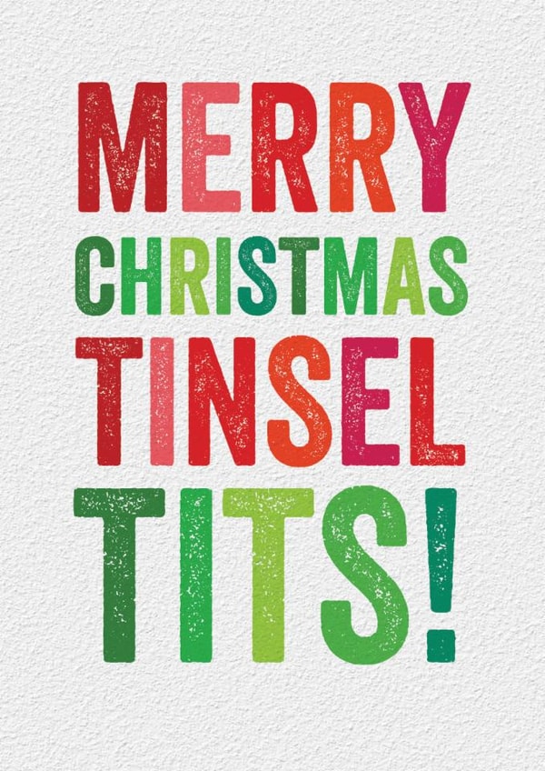 Funny Christmas Card - Tinsel Tits! - For Her created by Brainbox Candy