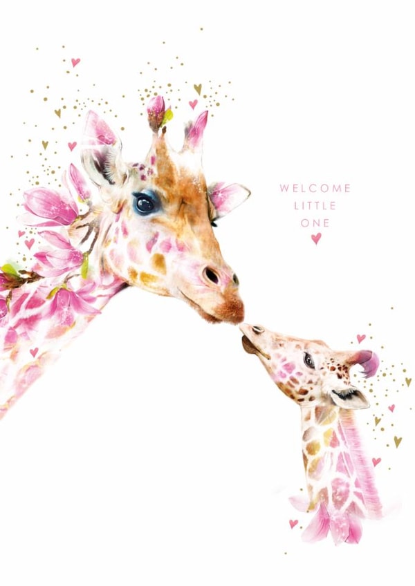 Cute New Baby Card - Baby Girl - Welcome Little One created by Lola Design