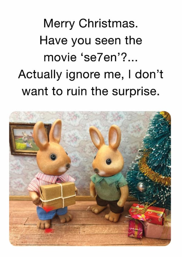 Funny Christmas Card - Se7en Film Reference - Rabbits created by Brainbox Candy