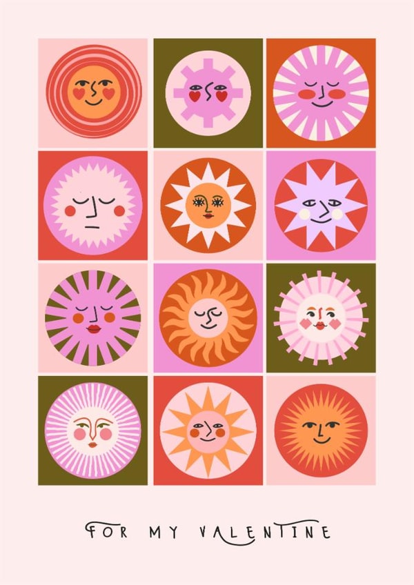 Arty Valentine's Day Card - Sunshines - For My Valentine created by Sad Girl Illustration