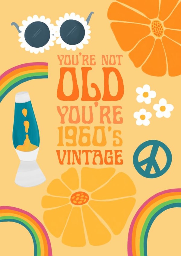 Retro Birthday Card - 1960s - Sixties - Vintage created by Sian Moore Illustration