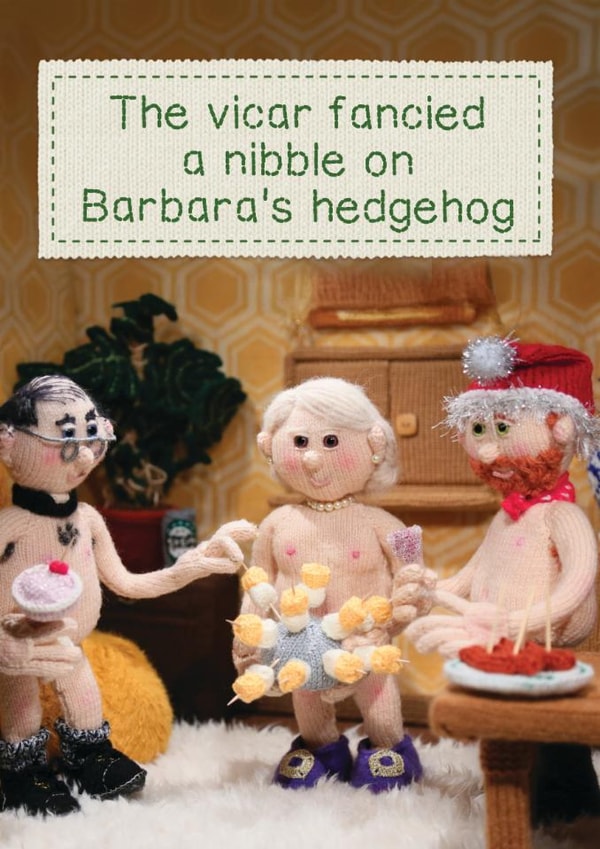 Funny Christmas Card - Vicar Fancied A Nibble - Hedgehog created by Brainbox Candy