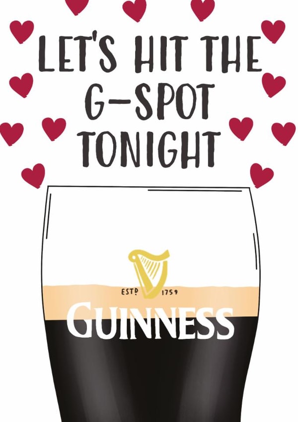 Cheeky Split the G | G-Spot | Funny Valentine’s Card for Guinness Lovers. created by Aussie Studios