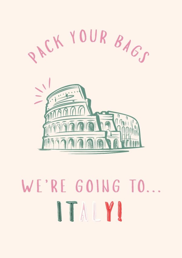 Surprise holiday to Italy card for your favourite person created by Fern Designs