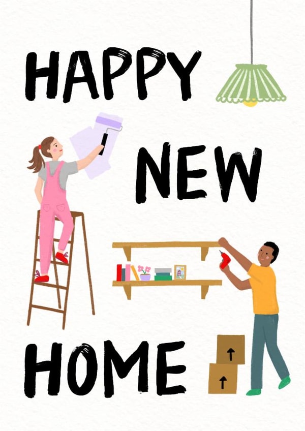 Cute New Home Card - Happy New Home - Decorating created by Zoe Spry
