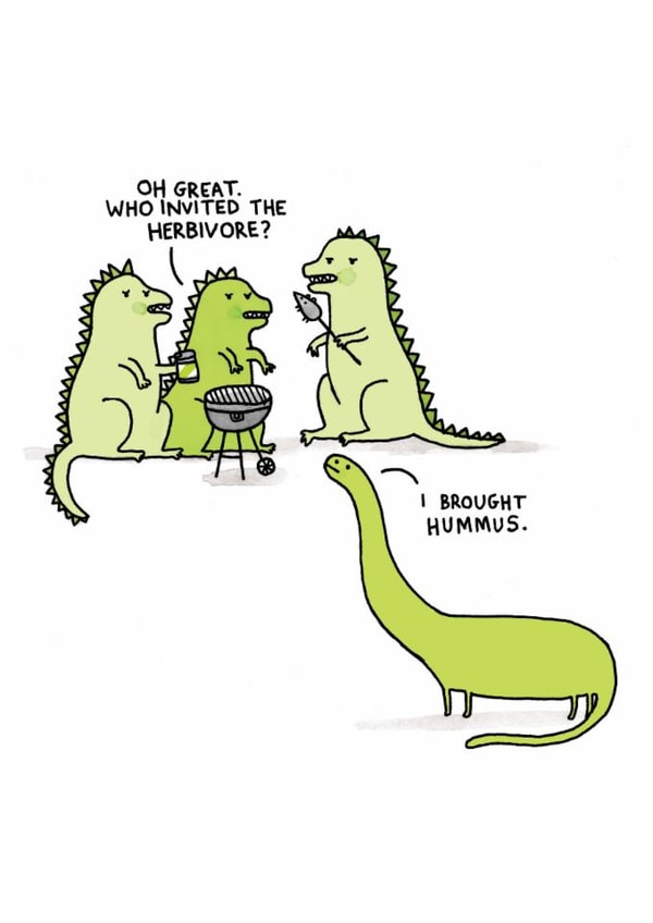 Funny Birthday Card - Herbivore Dinosaur created by Ohh Deer