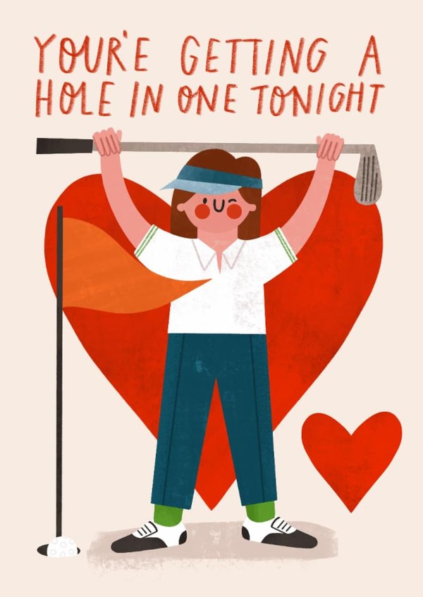 Funny Valentine's Day Card - Hole In One created by AbiGoLucky