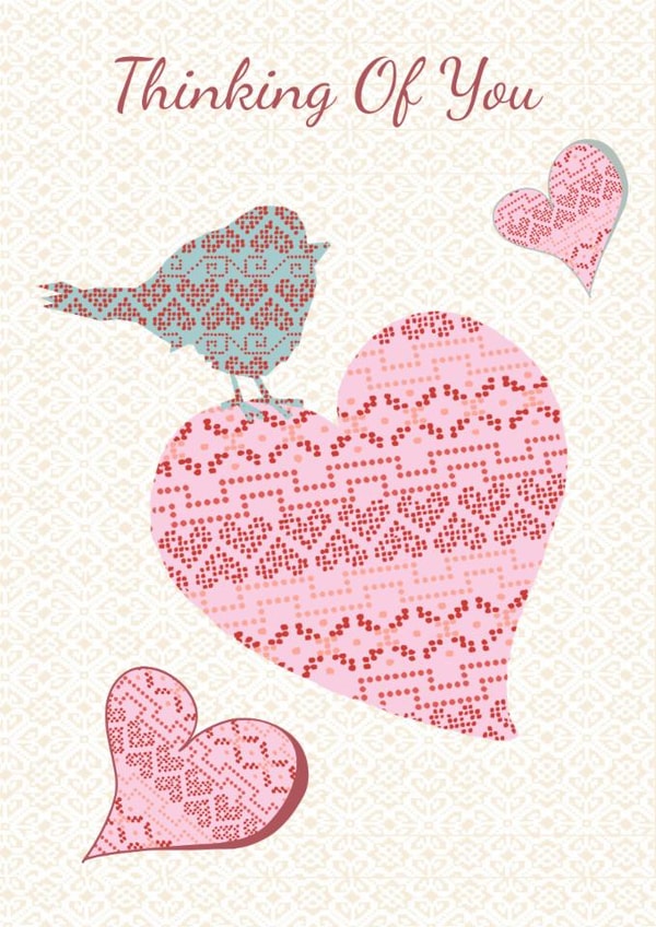 Thinking Of You, Cosy Knitted Hearts created by Julie Williamson Designs