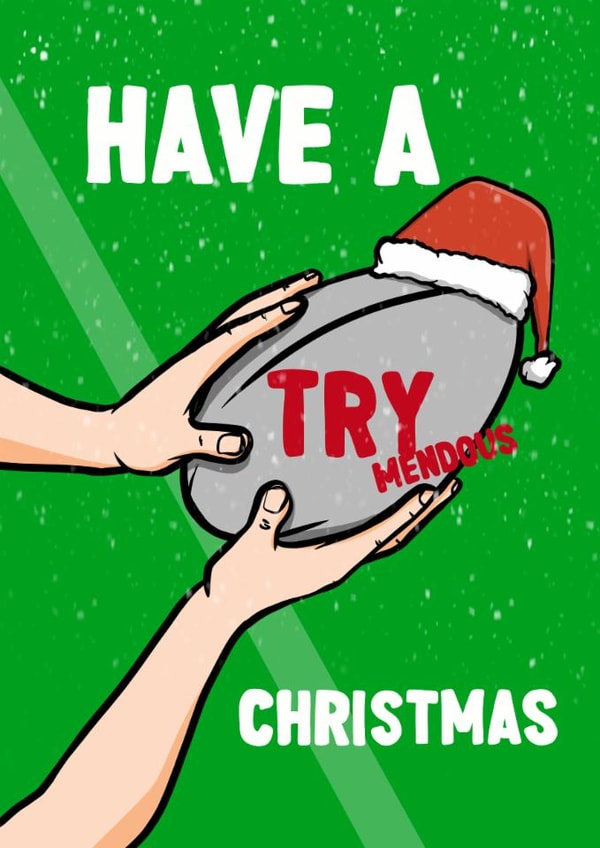 Rugby Themed Christmas Card - Rugby Xmas Card created by ZB CREATIVE