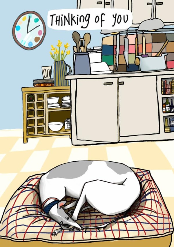 Arty Thinking Of You Card - Greyhound created by Harriet Lowther