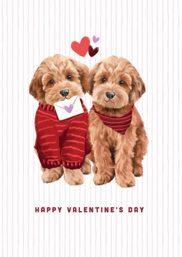 Cute Valentine's Day Card - Cockapoos created by Debbie Daley Illustrations