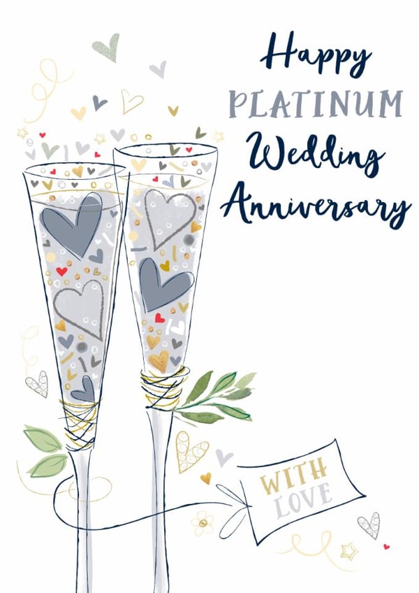 Traditional 70th Anniversary Card - For Special Couple - Platinum created by Katie Phythian Design