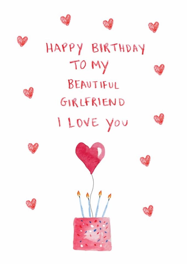 Heartfelt Birthday Card - For Girlfriend created by HCD Illustration